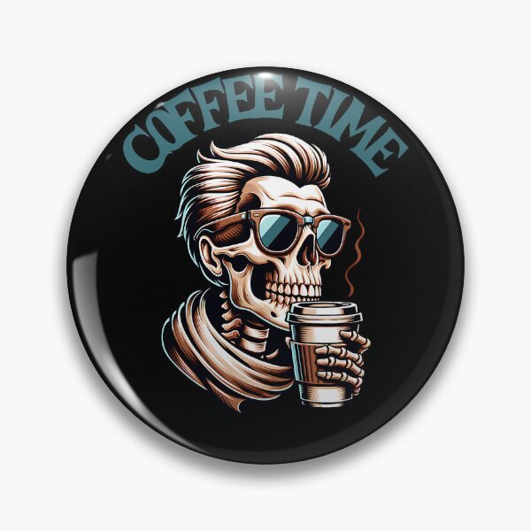 Item preview, Coffee time, cool skeleton with a coffee designed and sold by ReneMM.