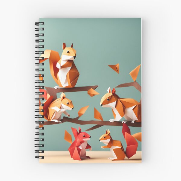 Item preview, Origami Art - Nestled Harmony: A Family of Squirrels on a Branch designed and sold by ArtfulFolds.