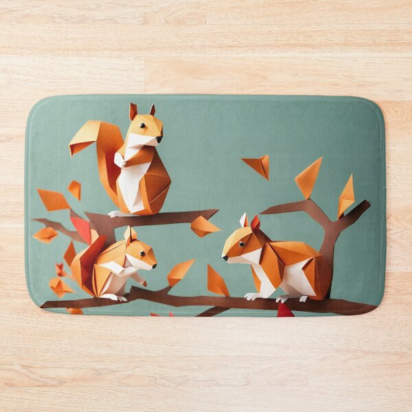 Item preview, Origami Art - Nestled Harmony: A Family of Squirrels on a Branch designed and sold by ArtfulFolds.