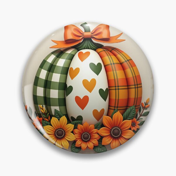 Item preview, Fall Pumpkin Design with Plaids and Hearts designed and sold by EdnaBee.