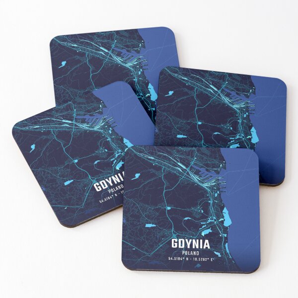 Item preview, Gdynia (Poland) Midnight City Map designed and sold by HomeLivingCo.