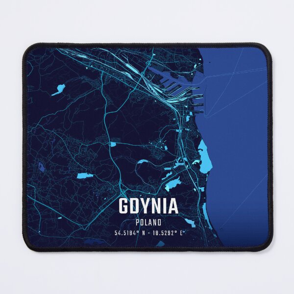 Item preview, Gdynia (Poland) Midnight City Map designed and sold by HomeLivingCo.