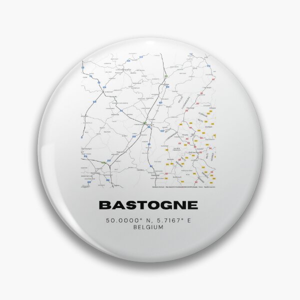 Item preview, Bastogne Belgium Map | Minimalist Black and White Modern City Map designed and sold by RM-Journey.