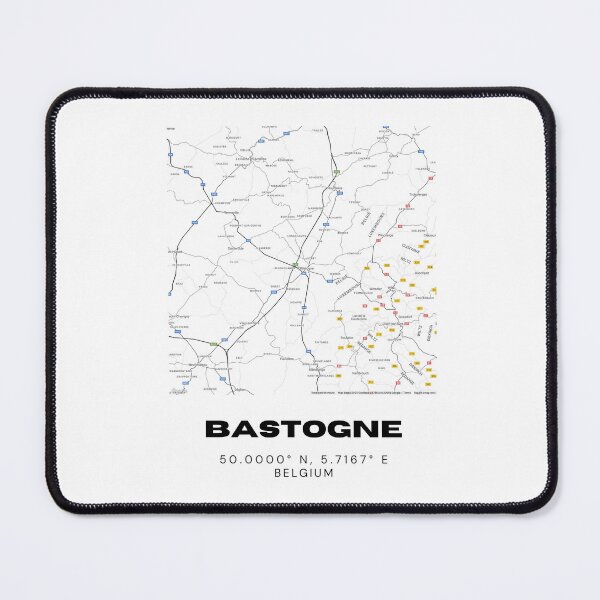 Item preview, Bastogne Belgium Map | Minimalist Black and White Modern City Map designed and sold by RM-Journey.