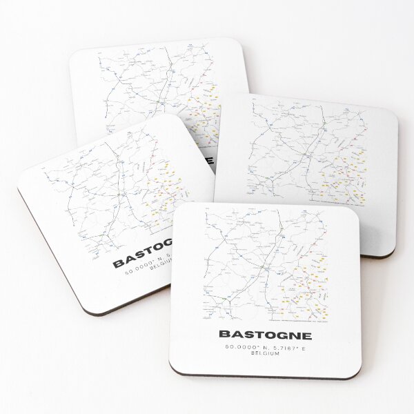 Item preview, Bastogne Belgium Map | Minimalist Black and White Modern City Map designed and sold by RM-Journey.