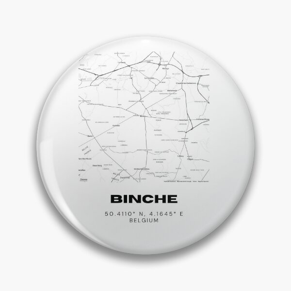 Item preview, Binche Belgium Map | Minimalist Modern Black and White City Poster designed and sold by RM-Journey.