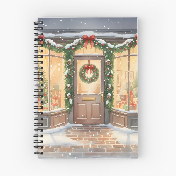 Item preview, Cozy Christmas Shopfront in Watercolor Snow designed and sold by homydesign.