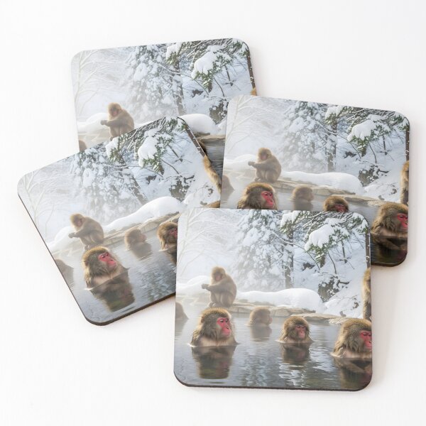 Item preview, Japanese Snow Monkeys Bathing in a Steaming Hot Spring designed and sold by homydesign.