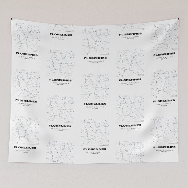 Item preview, Florennes Belgium Map | Minimalist Modern Black and White Map Poster designed and sold by RM-Journey.