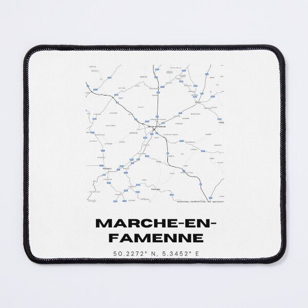 Item preview, Marche-en-Famenne Belgium Map | Minimalist Black and White Modern Poster designed and sold by RM-Journey.