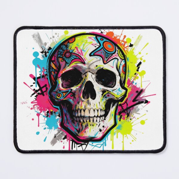 Item preview, Neon Graffiti Skull Art – Colorful Street Art Splatter Design designed and sold by MilanCaArt.