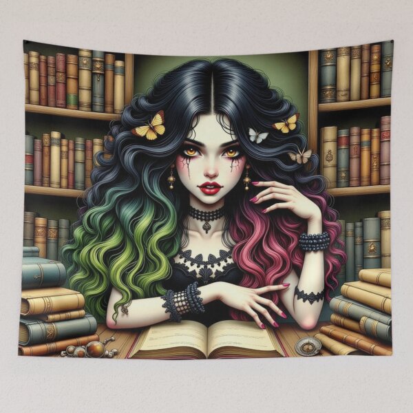 Item preview, Gothic book fan designed and sold by Talpha.