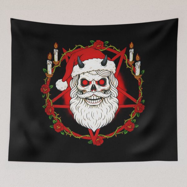 Item preview, Hail Santa - Satanic Christmas Skull Pentagram designed and sold by CoffinsArt.