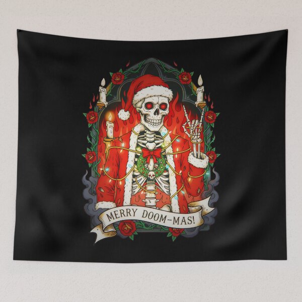 Item preview, Merry Doom-Mas Christmas Horror Skeleton designed and sold by CoffinsArt.