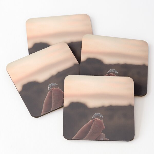 Item preview, Dramatic Skeleton Hand Ring Held Against Dusky Sunset Landscape designed and sold by MDB_Shop.