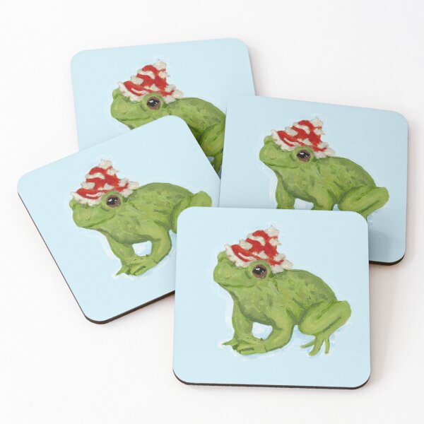 Item preview, Christmas Themed Frog Painting | Cottagecore Christmas Art designed and sold by JoyfulStarArt.