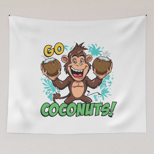 Item preview, Go Coconuts! – Funny Monkey Tropical Cartoon Design designed and sold by Activity01.