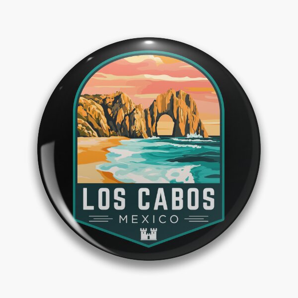 Item preview, Los Cabos in Mexico Retro Travel Art Badge designed and sold by MaateoDesign.