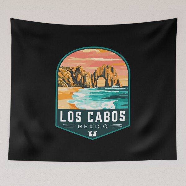 Item preview, Los Cabos in Mexico Retro Travel Art Badge designed and sold by MaateoDesign.