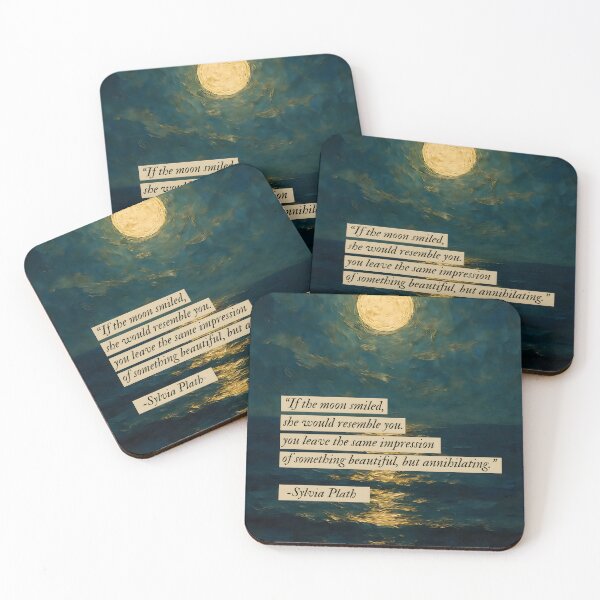 Item preview, Sylvia Plath Ariel poetry quote - "If the moon smiled, she would resemble you."  designed and sold by gibbianne.