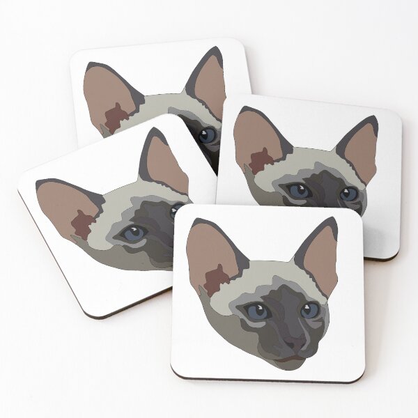Item preview, Seal point siamese cat with blue eyes designed and sold by LeahcarsArt.