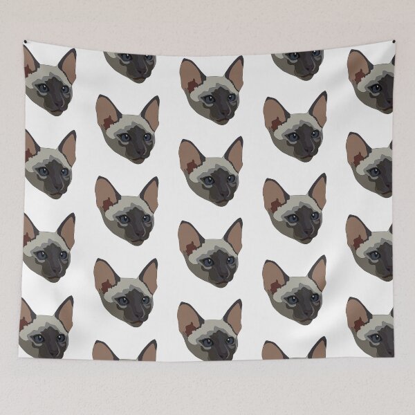 Item preview, Seal point siamese cat with blue eyes designed and sold by LeahcarsArt.