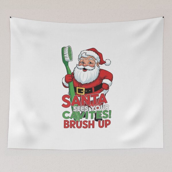 Item preview, Retro Santa Holding Toothbrush Funny Dental Christmas designed and sold by Clothesbest.