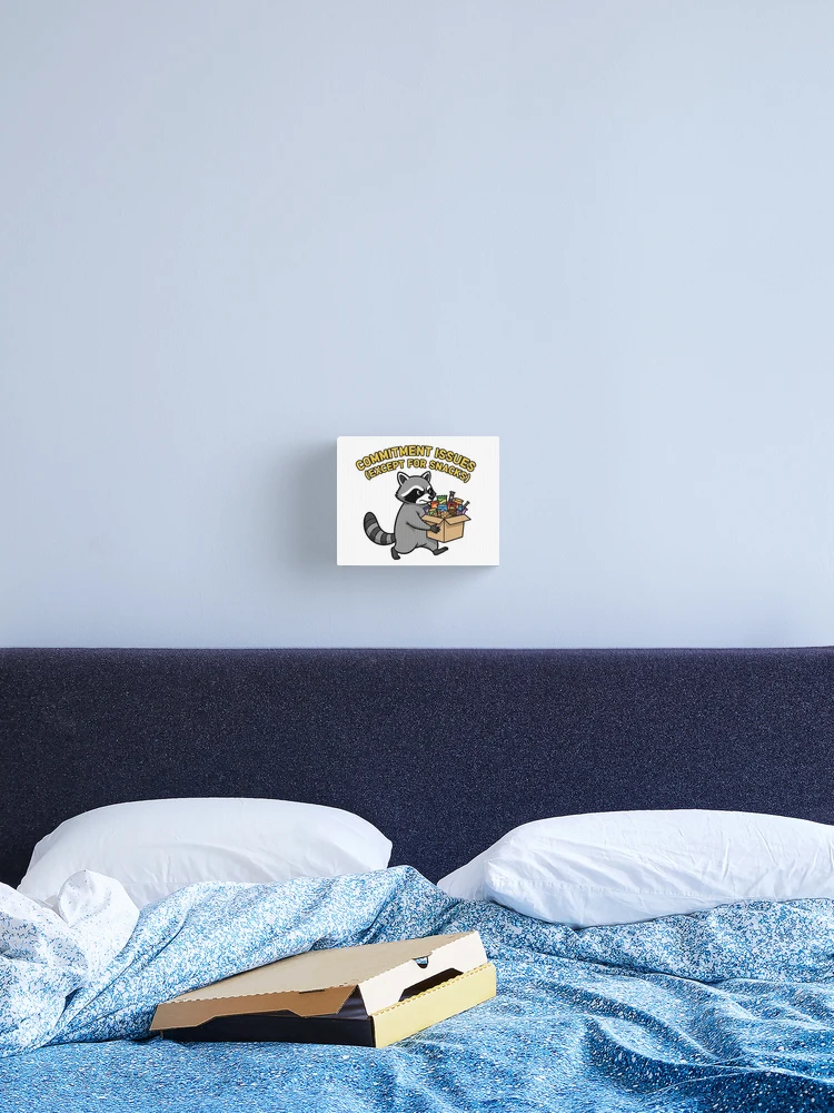 Thumbnail 2 of 3, Canvas Print, Commitment Issues Raccoon designed and sold by Star-Racc.