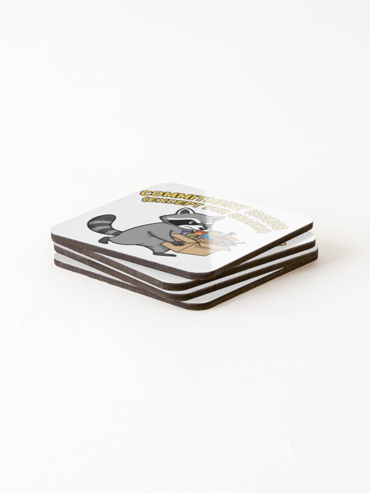 Thumbnail 4 of 5, Coasters (Set of 4), Commitment Issues Raccoon designed and sold by Star-Racc.