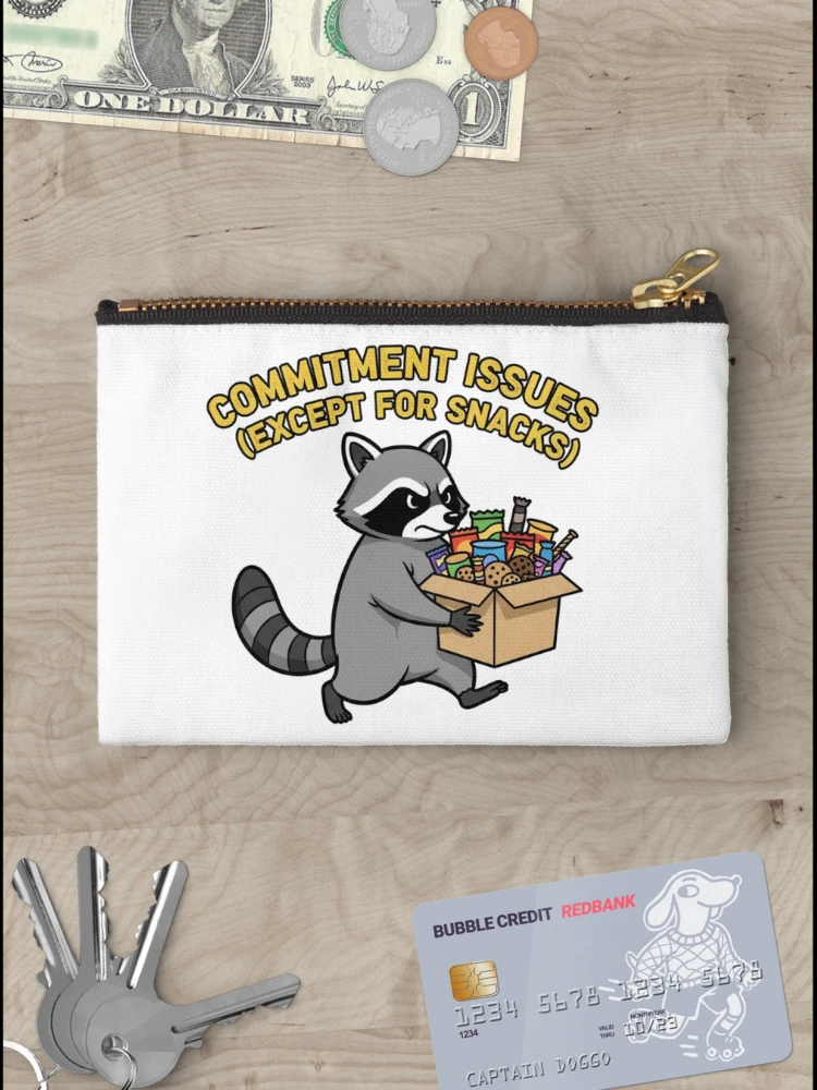 Thumbnail 3 of 4, Zipper Pouch, Commitment Issues Raccoon designed and sold by Star-Racc.