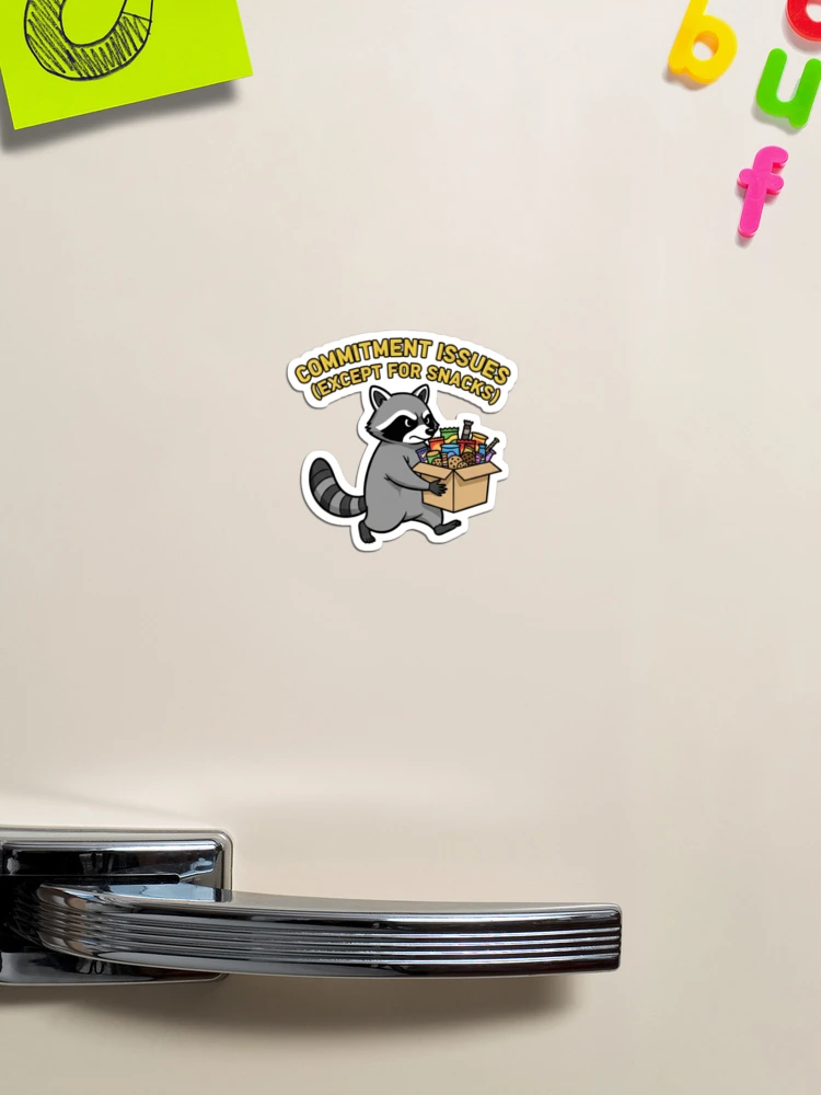 Thumbnail 1 of 3, Magnet, Commitment Issues Raccoon designed and sold by Star-Racc.