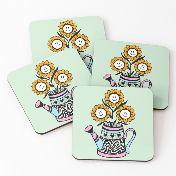 Item preview, Smiling Sunflowers in a Watering Can designed and sold by Jilly Rose Ink.