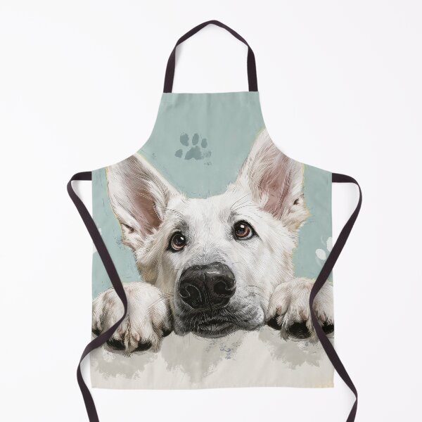 Item preview, White German Shepherd Peaking over Wall 01 designed and sold by Elisabeth Lucas.