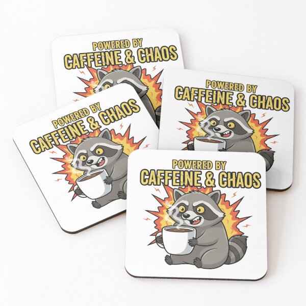 Item preview, Powered by Caffeine and Chaos Raccoon designed and sold by Star-Racc.