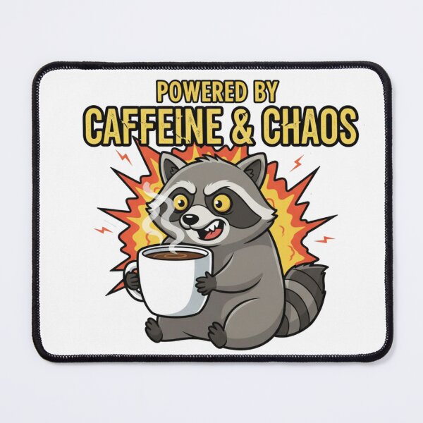Item preview, Powered by Caffeine and Chaos Raccoon designed and sold by Star-Racc.