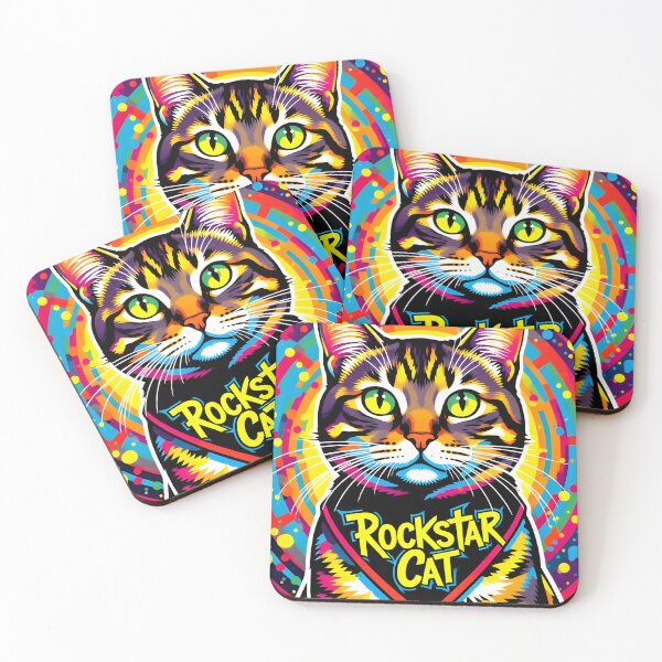 Item preview, Psychedelic Rockstar Cat designed and sold by Melody-Merch.