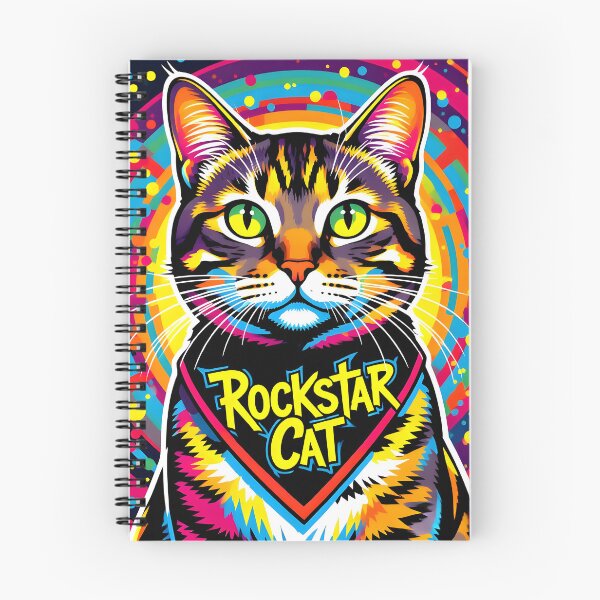 Item preview, Psychedelic Rockstar Cat designed and sold by Melody-Merch.