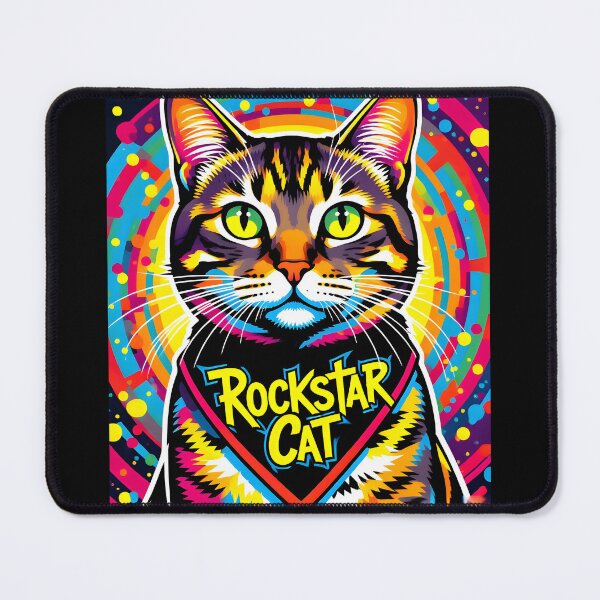 Item preview, Psychedelic Rockstar Cat designed and sold by Melody-Merch.