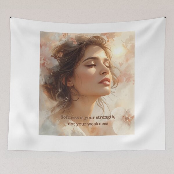 Item preview, Softness Is Your Strength – Empowering Feminine Quote Art designed and sold by Boski22.