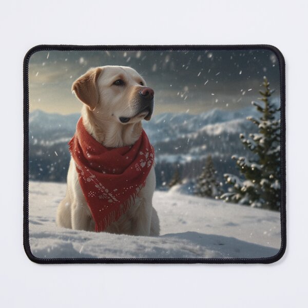 Item preview, Dog with Scarf in the Snow designed and sold by PetJoyPrintsCO.