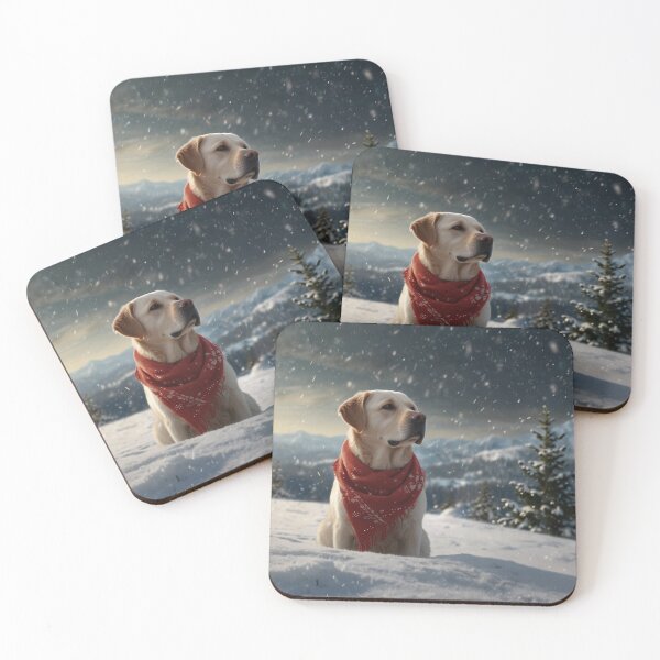 Item preview, Dog with Scarf in the Snow designed and sold by PetJoyPrintsCO.