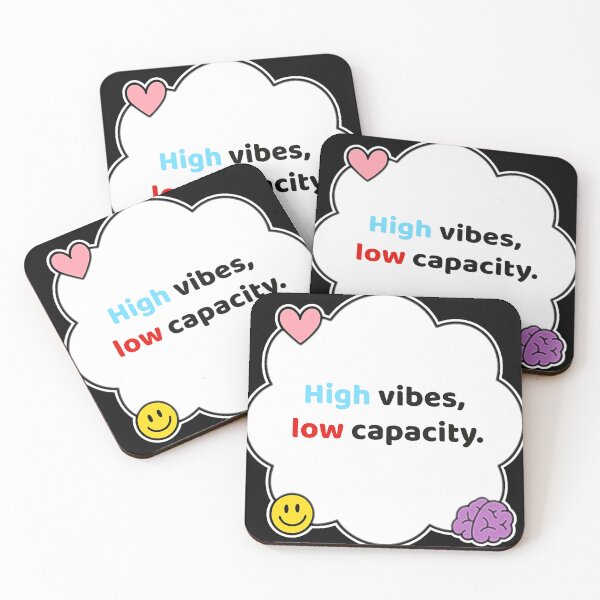 Item preview, Coping Humor – High Vibes Low Capacity – Gift for Neurodivergent Friends – Cute Soft Sticker designed and sold by JacobKAurumhead.