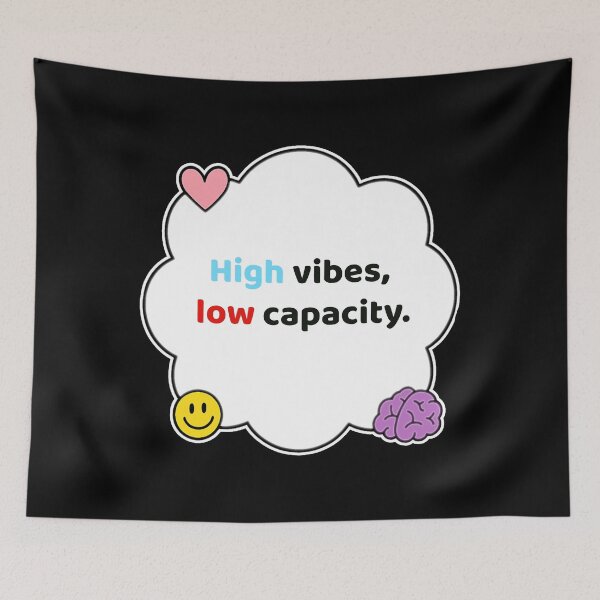 Item preview, Coping Humor – High Vibes Low Capacity – Gift for Neurodivergent Friends – Cute Soft Sticker designed and sold by JacobKAurumhead.