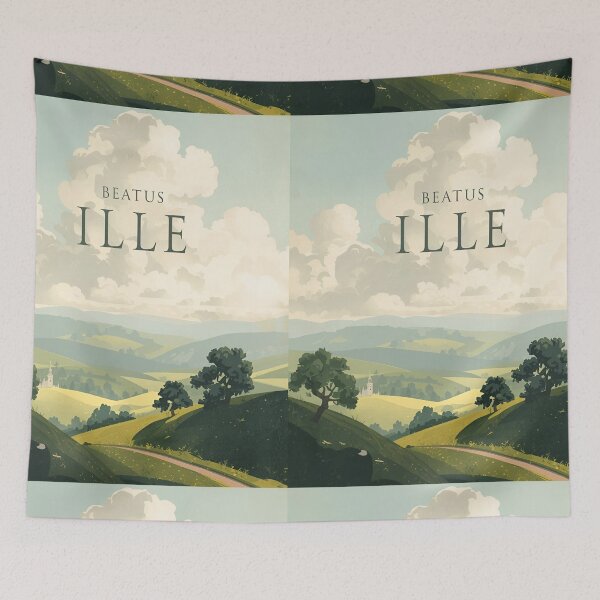 Item preview,  'Beatus ille' latin bucolic sentence designed and sold by Filologica.