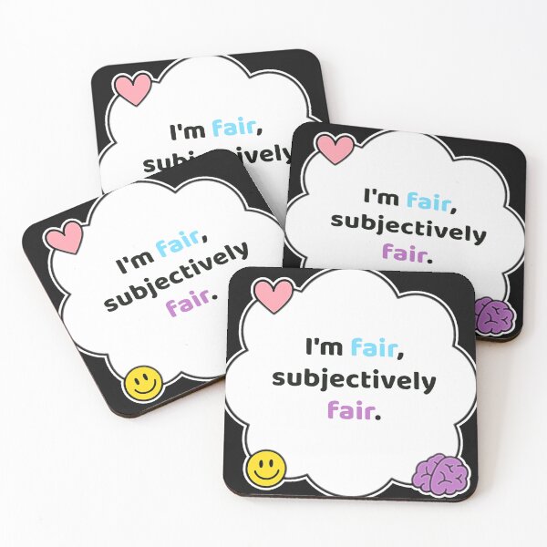 Item preview, Coping Humor – Subjectively Fair Energy – Gift for Overthinkers – Cute Soft Sticker designed and sold by JacobKAurumhead.