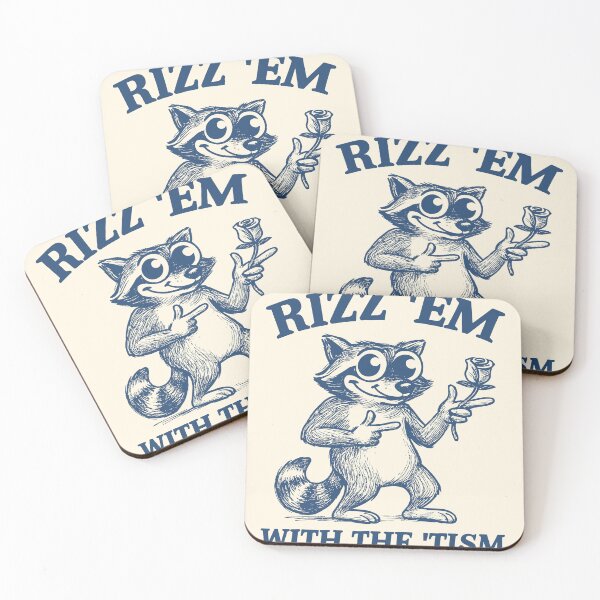 Item preview, Rizz ’Em With The ’Tism Cartoon Raccoon designed and sold by SassCity.