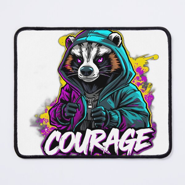 Item preview, COURAGE Urban Raccoon Streetwear Design – Neon Vibe Graphic designed and sold by YASS@.