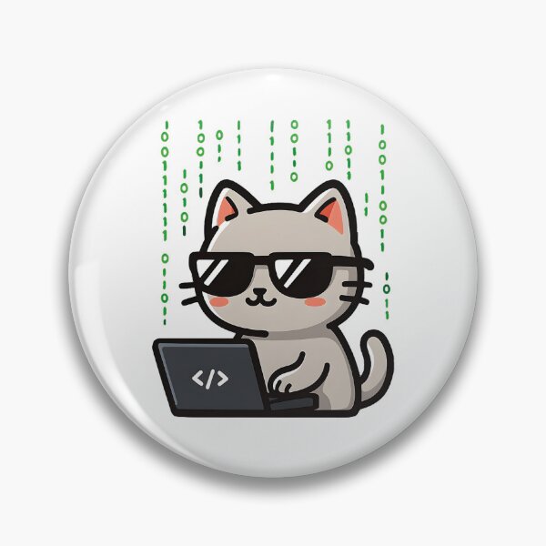 Item preview, Cool Coder Cat: Kawaii Programmer Kitty with Sunglasses Coding on Laptop - Funny Programmer Gift T-Shirt & Sticker designed and sold by Greemo03.
