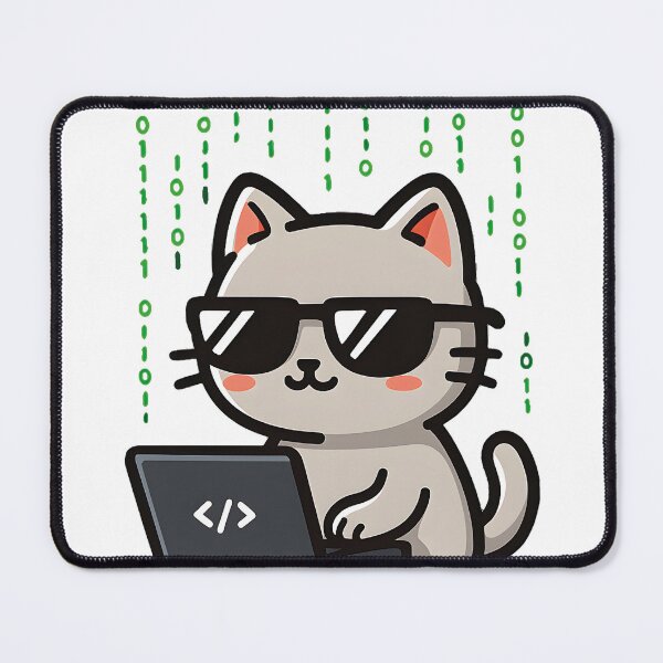Item preview, Cool Coder Cat: Kawaii Programmer Kitty with Sunglasses Coding on Laptop - Funny Programmer Gift T-Shirt & Sticker designed and sold by Greemo03.