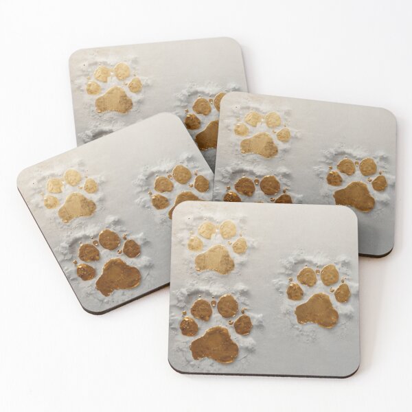 Item preview, Golden Pawprints in the Snow designed and sold by PetJoyPrintsCO.